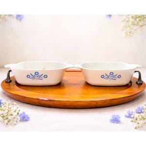 Vintage Corning Ware Blue Cornflower Petite Pan Set of 2 P-41-B Mini Casseroles