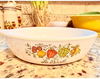 Vintage Corning Ware Skillet – Le Persil Spice of Life Pattern, 1970s