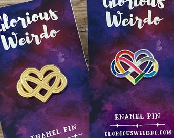 Polyamory Pride, Enamel Pin, Queer Pride, Rainbow Heart, Infinity Heart, Poly Pride, LGBT, Pansexual Pin, Infinity Pin