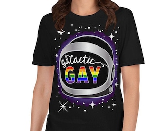 Galactic Gay Pride Short-Sleeve Unisex T-Shirt - LGBTQ Pride - Space Gay Shirt