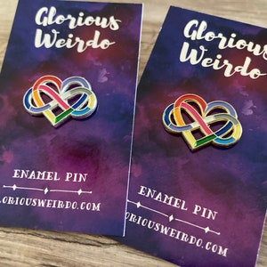 Polyamory Pride, Enamel Pin, Queer Pride, Rainbow Heart, Infinity Heart, Poly Pride, LGBT, Pansexual Pin, Infinity Pin image 2