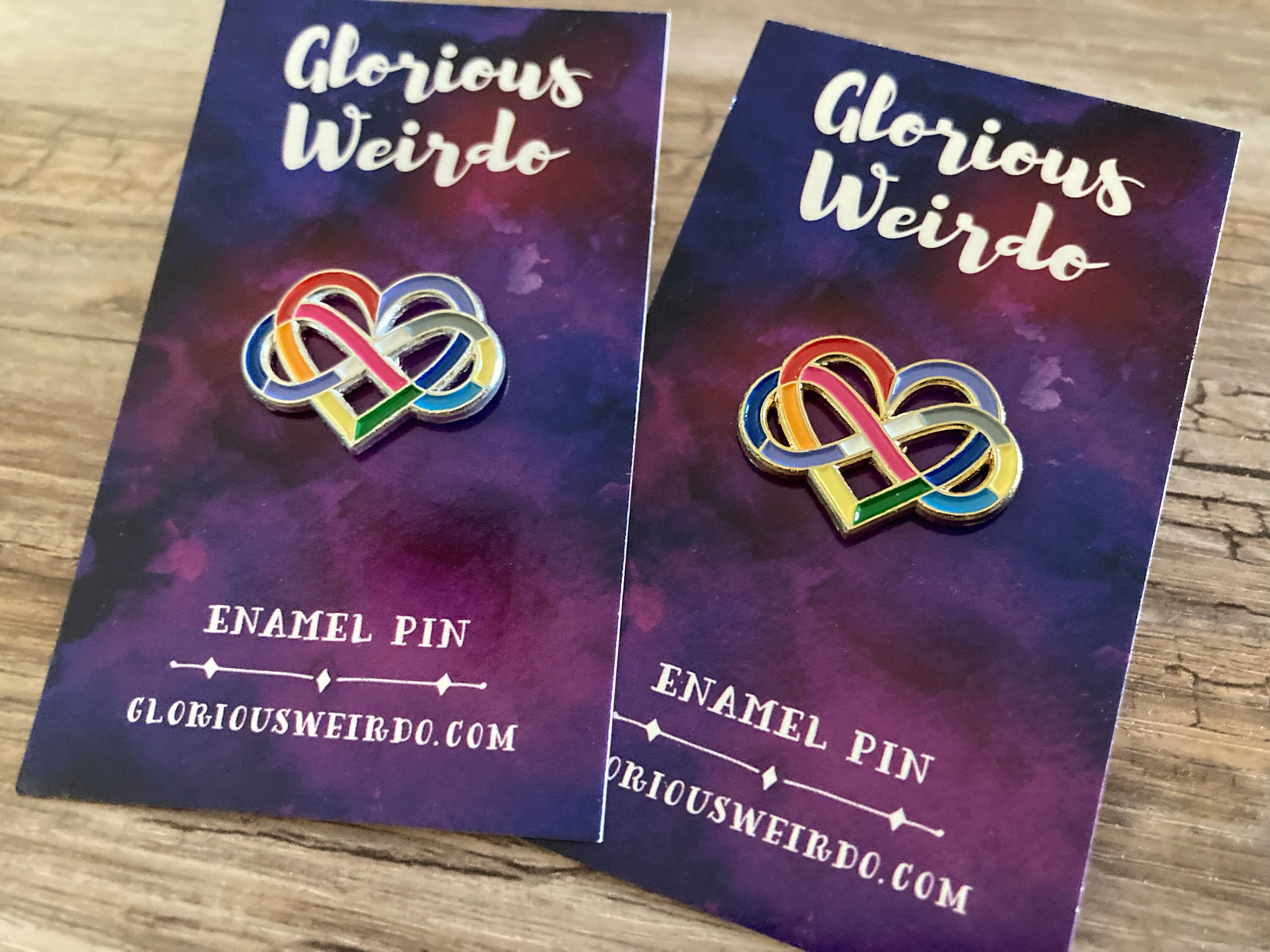 Polyamory Pride, Enamel Pin, Queer Pride, Rainbow Heart, Infinity Heart ...