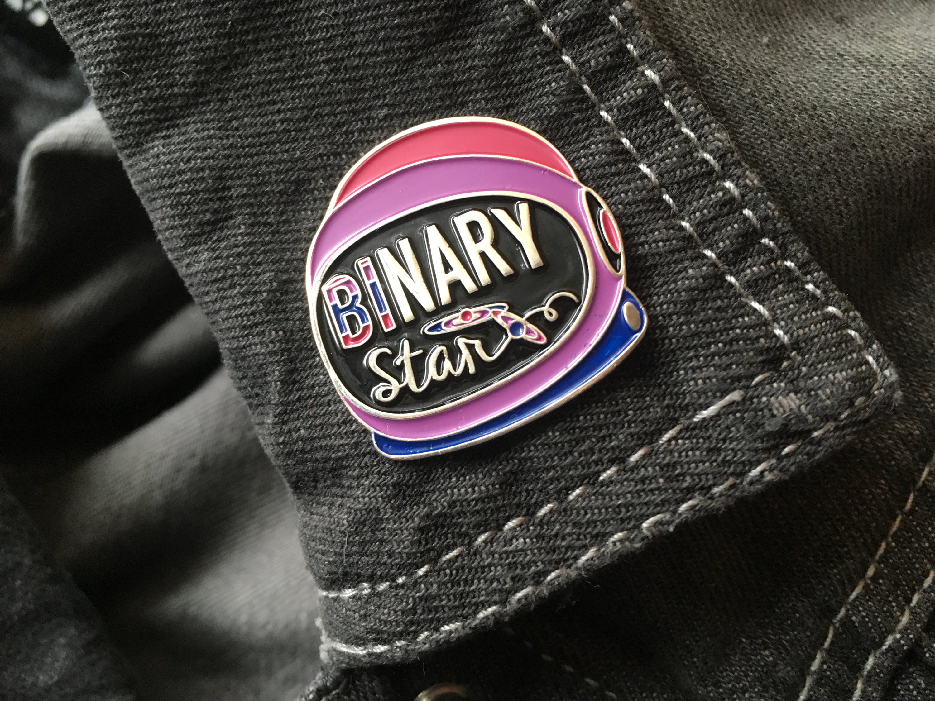 Bisexual Pride, Enamel Pin, Binary Star, Bi Pride, Soft Enamel, Space ...