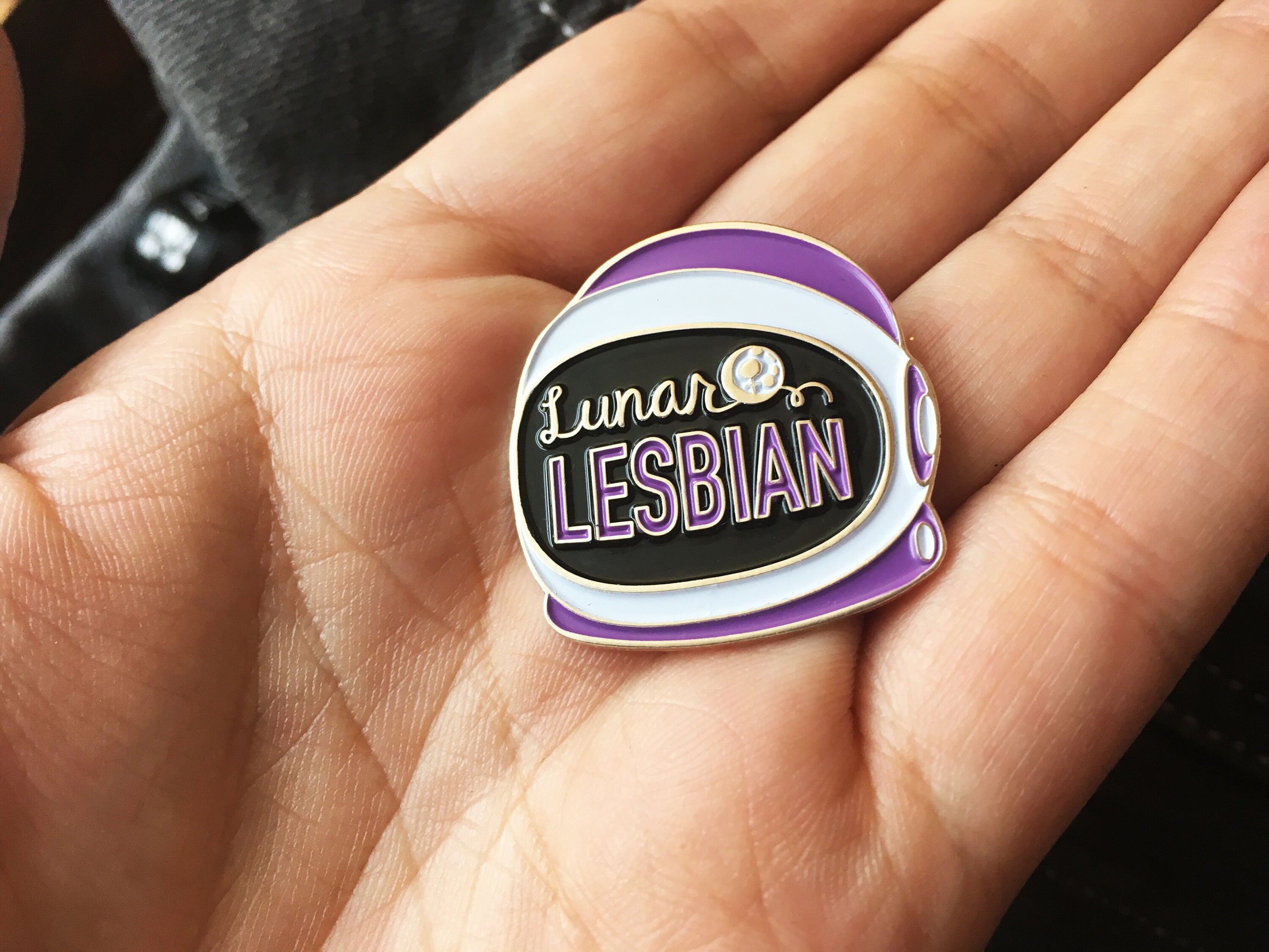 Lesbian Pride, Enamel Pin, Lunar Lesbian, Soft Enamel, Space Helmet ...