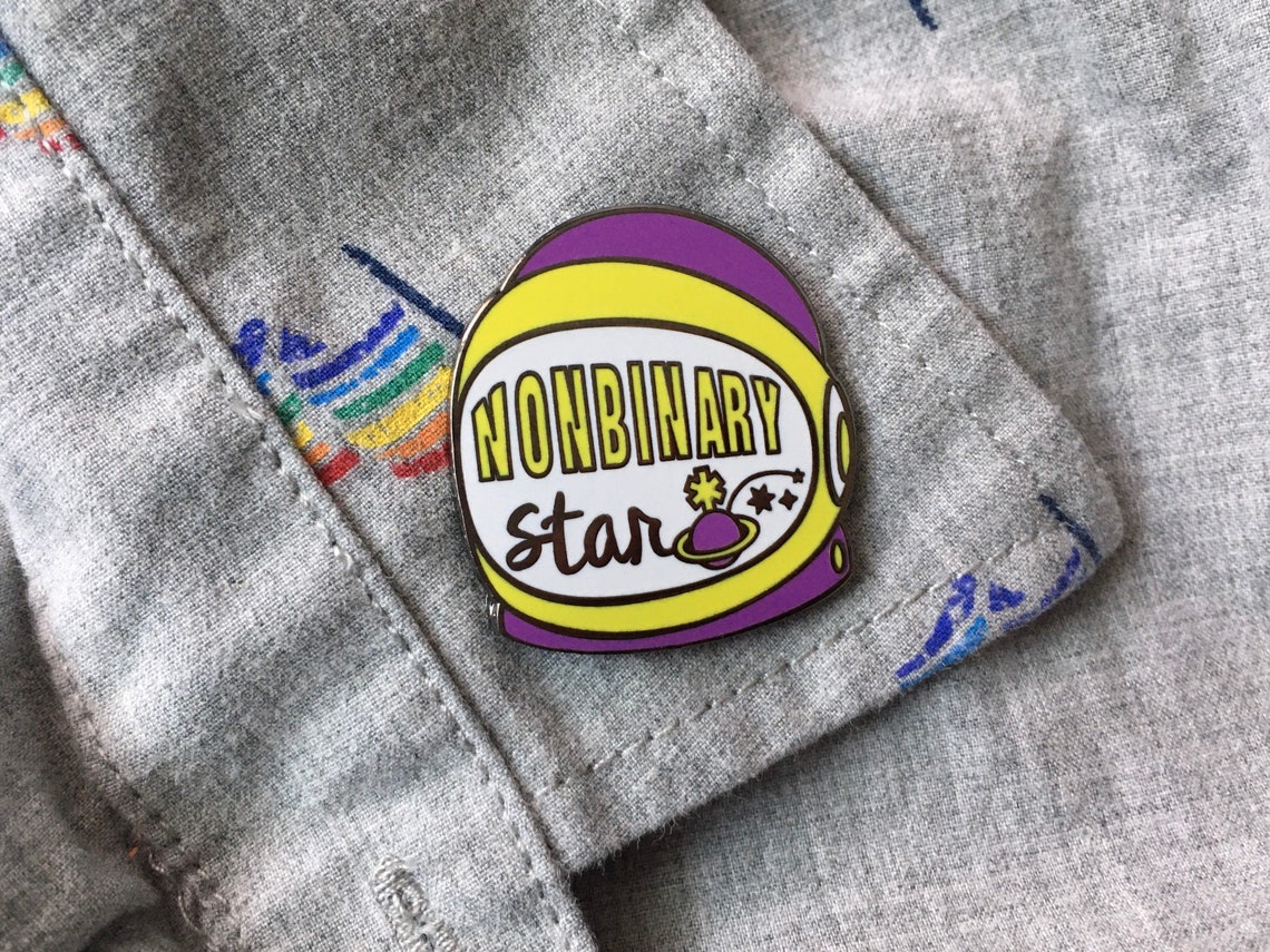 Nonbinary Pride Enamel Pin Nonbinary Star Soft Enamel Etsy