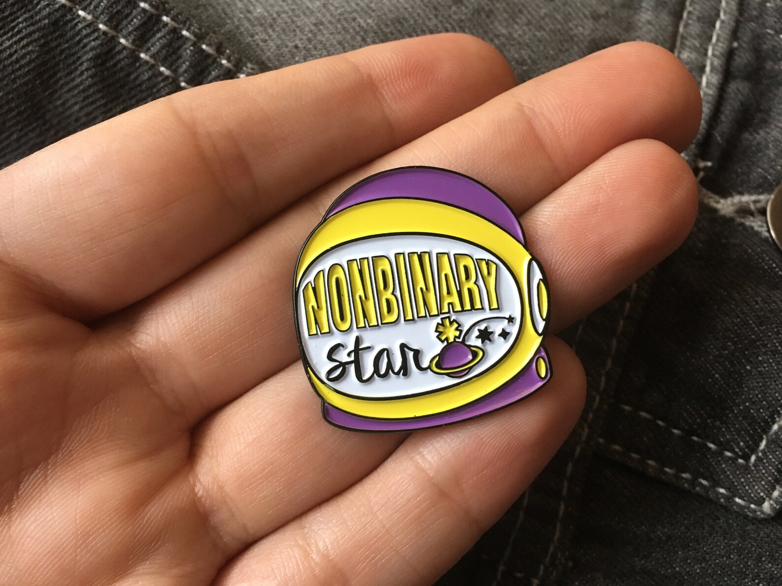 Nonbinary Pride Enamel Pin Nonbinary Star Soft Enamel Etsy