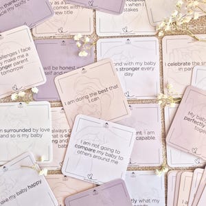 Positieve dagelijkse affirmatiekaarten voor nieuwe moeders en vaders, perfect voor babyborrels of een geschenkdoos voor een nieuwe moeder, zachtaardig en bewust ouderschap