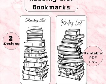 2025 Reading List Bookmark: Book Tracker, Colouring Journal (Printable PDF)