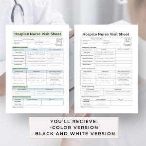 Hospice Nurse Cheat Sheet: Visit Assessment Form (PDF) - Etsy
