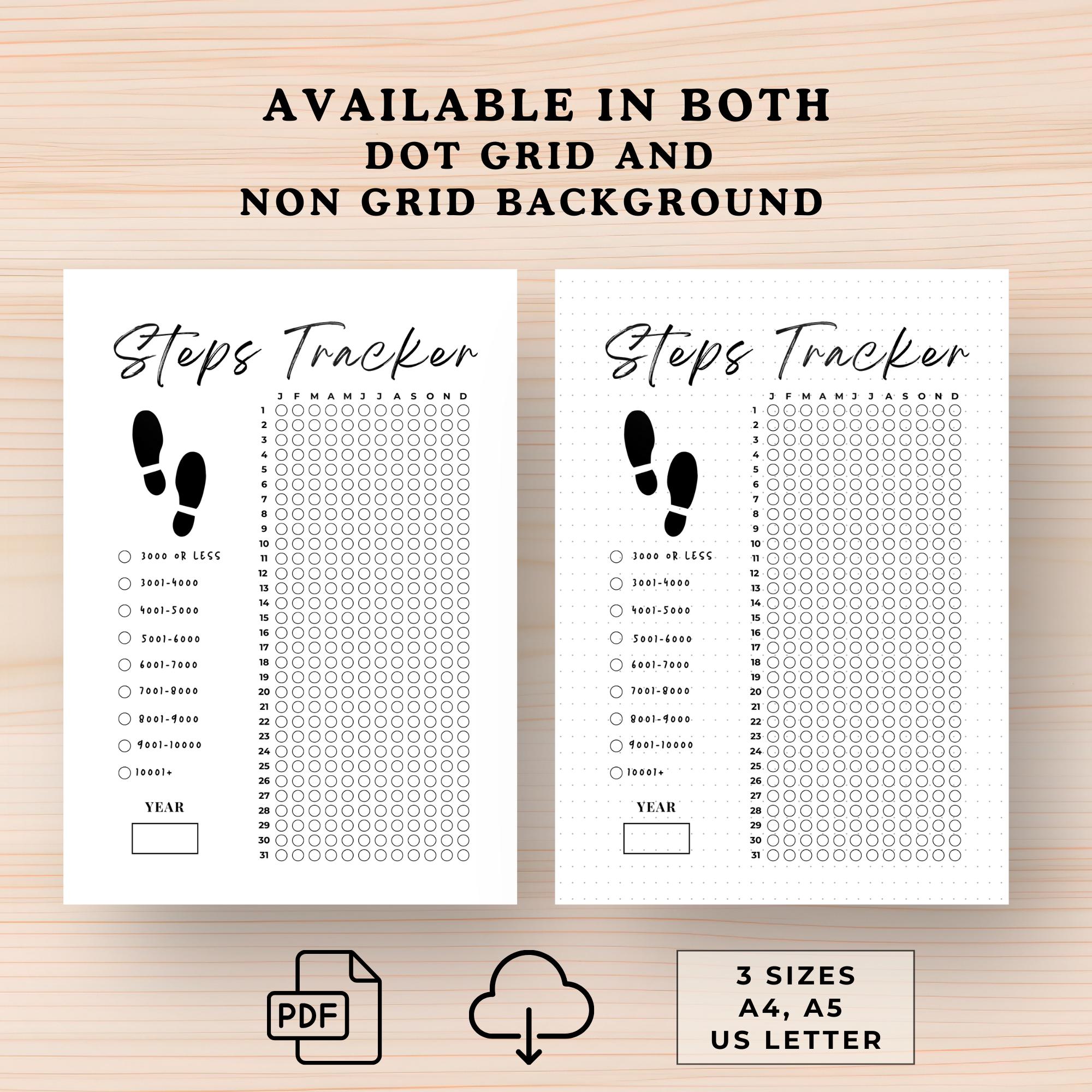 Step Tracker Worksheet Printable Steps Tracker, A5 Journal Insert (digital Download) - Etsy