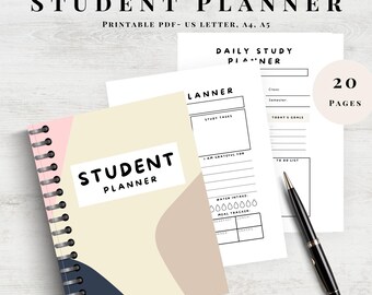 Student Planner PDF: Weekly Subject Tracker, Academic Organizer (Instant Download)