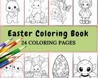 Easter Coloring Book: Kids' Printable Activity Pages (Digital Download)