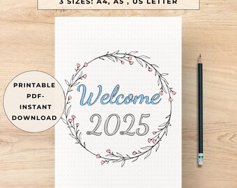2025 Planner Cover Page: Floral Wreath Design (Digital Download)
