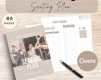 Editable Wedding Seating Chart Template: Canva Printable (Instant Download)