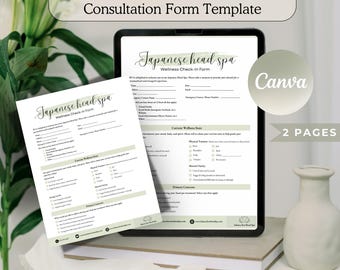 Japanese Head Spa Consultation Form Template: Salon Forms (Digital Download)