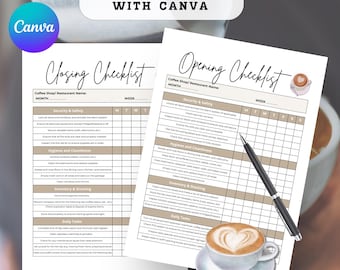 Lista de Verificação de Cafeteria: Turnos de Abertura e Fechamento (Download Digital)