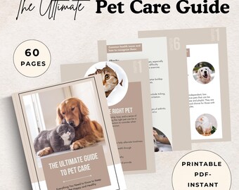 Pet Care Guide: Canva Template, Wellness Tips (Digital Download)