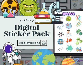 Goodnotes Stickers Student - Science Physics Chemistry Biology Astronomy Digital Notes, Planner, Educational Downloads