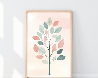 Woodland Tree Nursery Art: Gender Neutral Baby Room Decor (Digital Download)