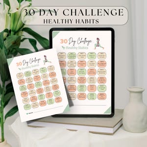 30 Day Challenge Sheet | Printable Planner Inserts | Workout Challenge | Habit Tracker | Savings Sheet | Goal Journal | Workout Digital