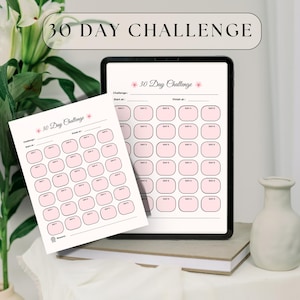 Hoja de Reto de 30 días: Seguimiento de objetivos de fitness y ahorro (Descarga digital)