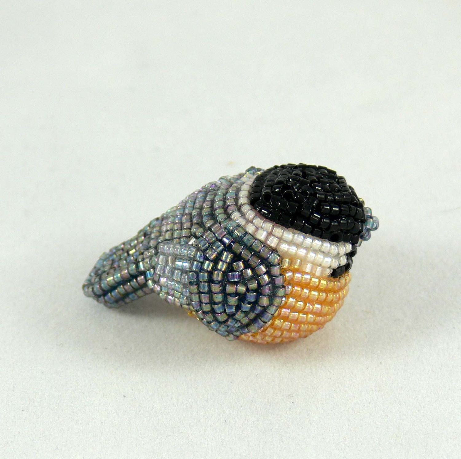 Chickadee Bird Figurine Miniature Beaded Animal Totem Stocking Etsy
