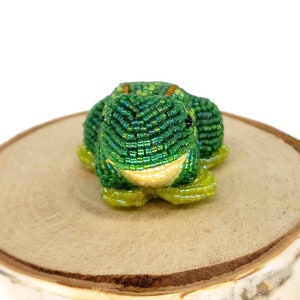 Frog Figurine Miniature Beaded Woodland Toad Animal Totem Hostess Gift Stocking Stuffer READY TO SHIP image 6