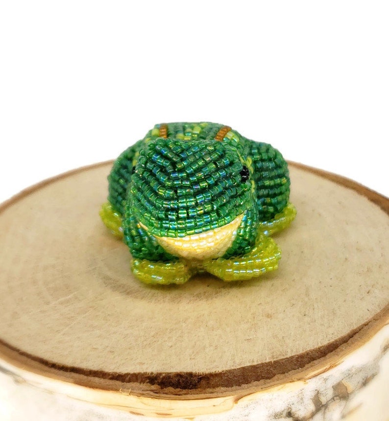 Frog Figurine Miniature Beaded Woodland Toad Animal Totem Hostess Gift Stocking Stuffer READY TO SHIP image 6