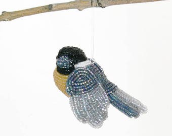 Chickadee Beaded Backyard Bird Christmas Holiday Ornament