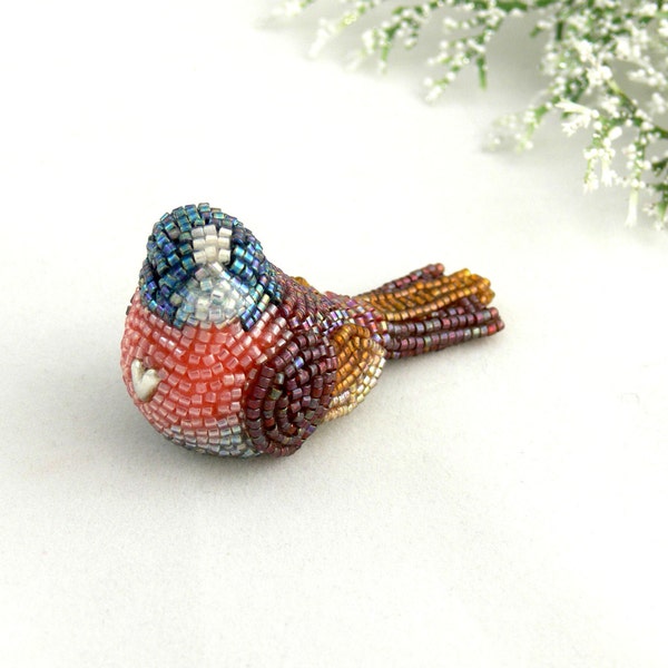 Songbird Figurine Beaded Bird Decoration Love Bird Stocking Stuffer Hostess Gift *MADE TO ORDER