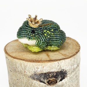 Frog Figurine Miniature Beaded Woodland Toad Animal Totem Hostess Gift Stocking Stuffer READY TO SHIP image 8