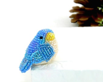 Bluebird Figurine Bluebird Of Happiness Miniature Beaded Bird Decoration Animal Totem Stocking Stuffer *READY TO SHIP