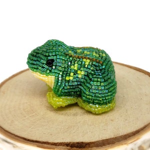 Frog Figurine Miniature Beaded Woodland Toad Animal Totem Hostess Gift Stocking Stuffer READY TO SHIP image 5