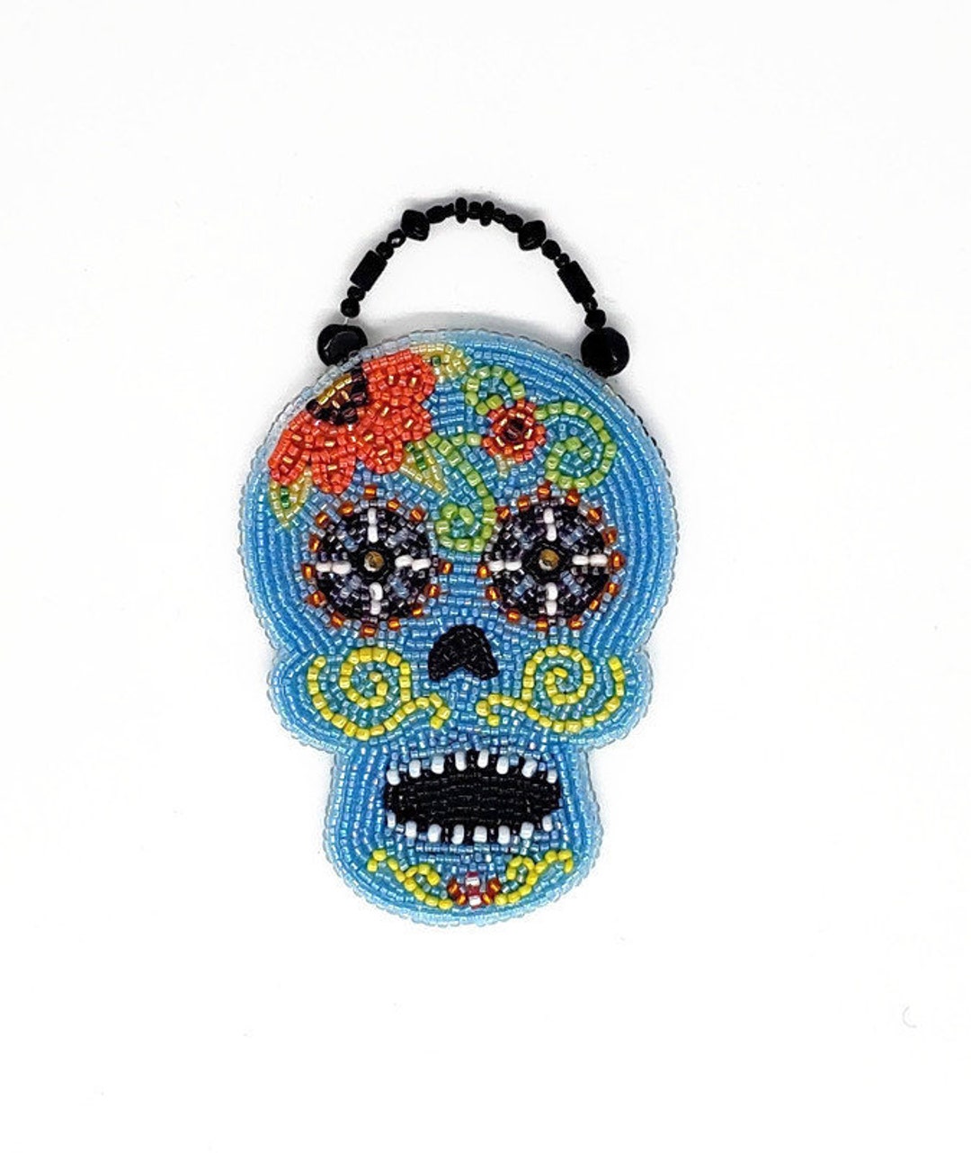 Day of the Dead Día De Los Muertos Sugar Skull Beaded Ornament - Etsy
