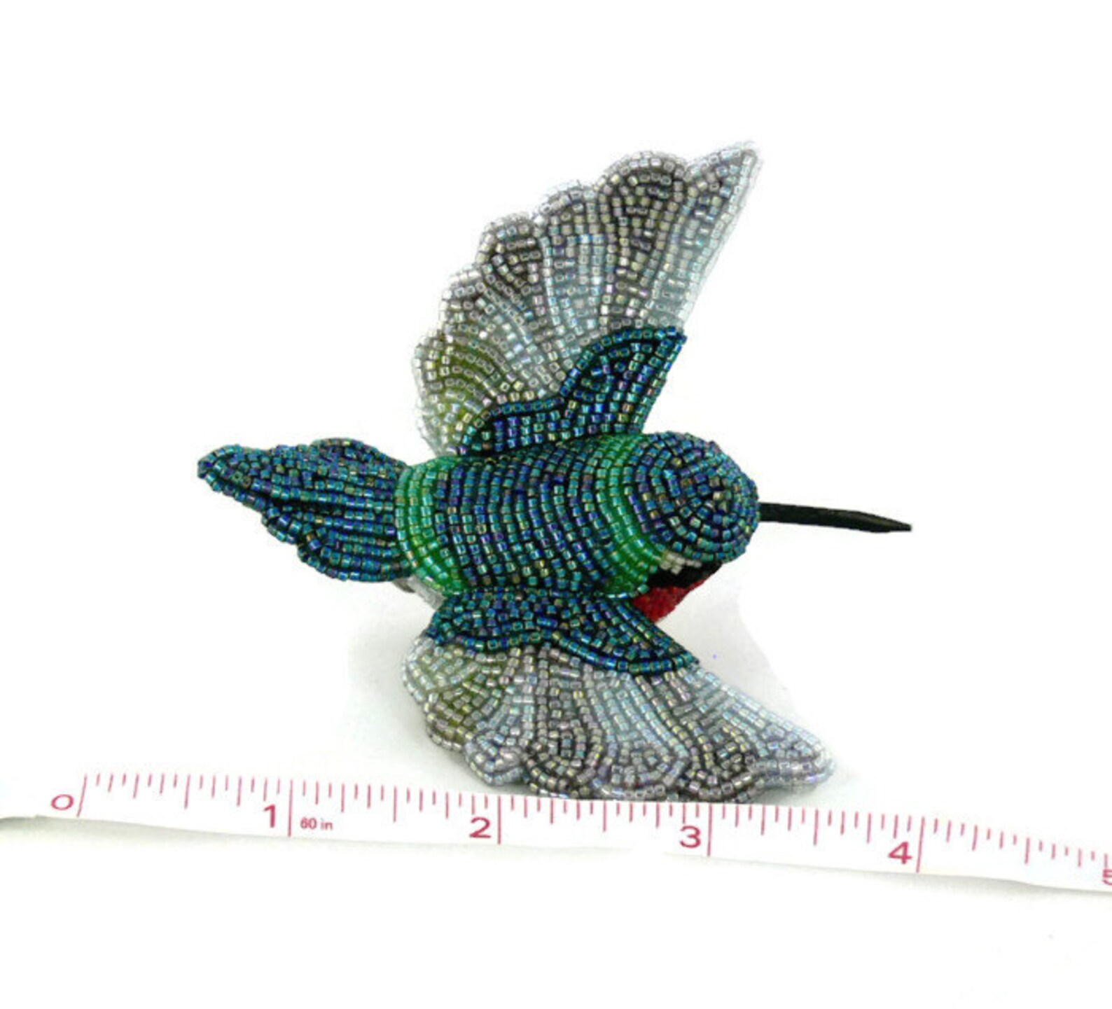 Hummingbird Ornament Beaded Ruby Throated Clipon Bird Spring Etsy