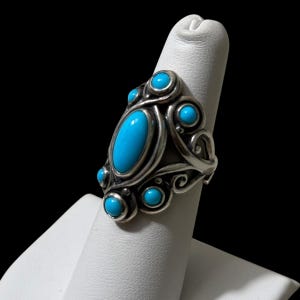 Carolyn Pollack Relios Turquoise Size 6.5 Sterling Ring