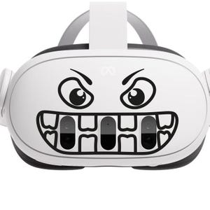 Naklejka na Meta Quest 3 VR z motywem zabawnej twarzy