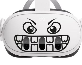 Meta Quest 3 VR skin sticker funny face