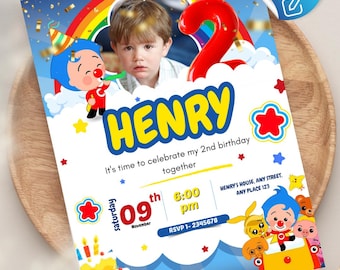 Plim Plim Birthday Invitation: Editable Photo Template (Digital Download)