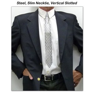 Steel Metal, Slim Necktie, Slotted Perforation