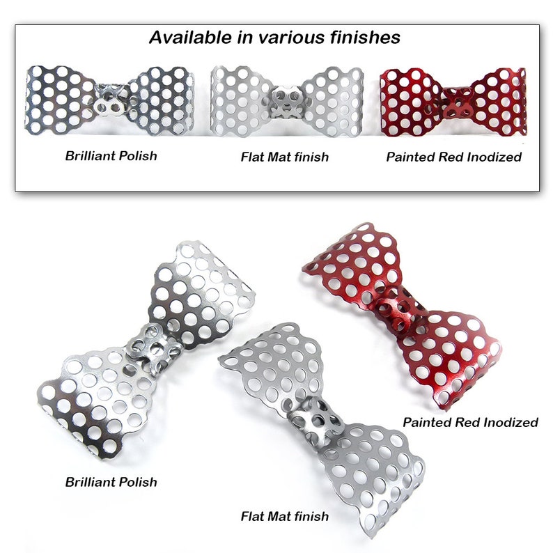 Metal Regular Bow Tie, Steel, Perforated 1/4 6 mm Holes image 2