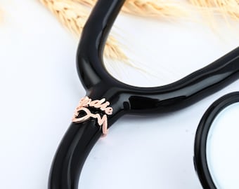 Custom Stethoscope Name Charm, Stethoscope Name Tag, Stethoscope ID, Stethoscope Accessories, Gift for Nurse, RN Gift, Nursing Student Gift