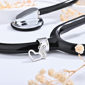 Engraved Stethoscope ID Tag, Personalized Stethoscope Charm, Stethoscope Name Tag, Nurse Graduation Gift, Gift for Doctor, Medical Students
