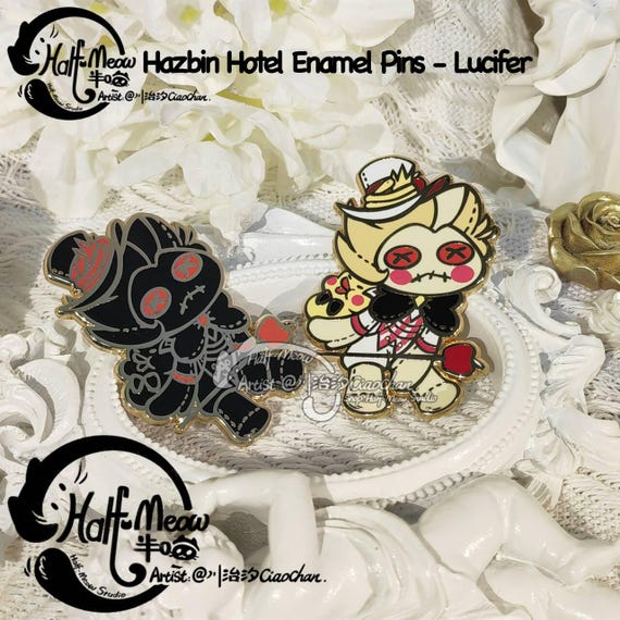 Lucifer Hazbin Hotel Enamel Pin | Plush Badge | Acrylic Chain