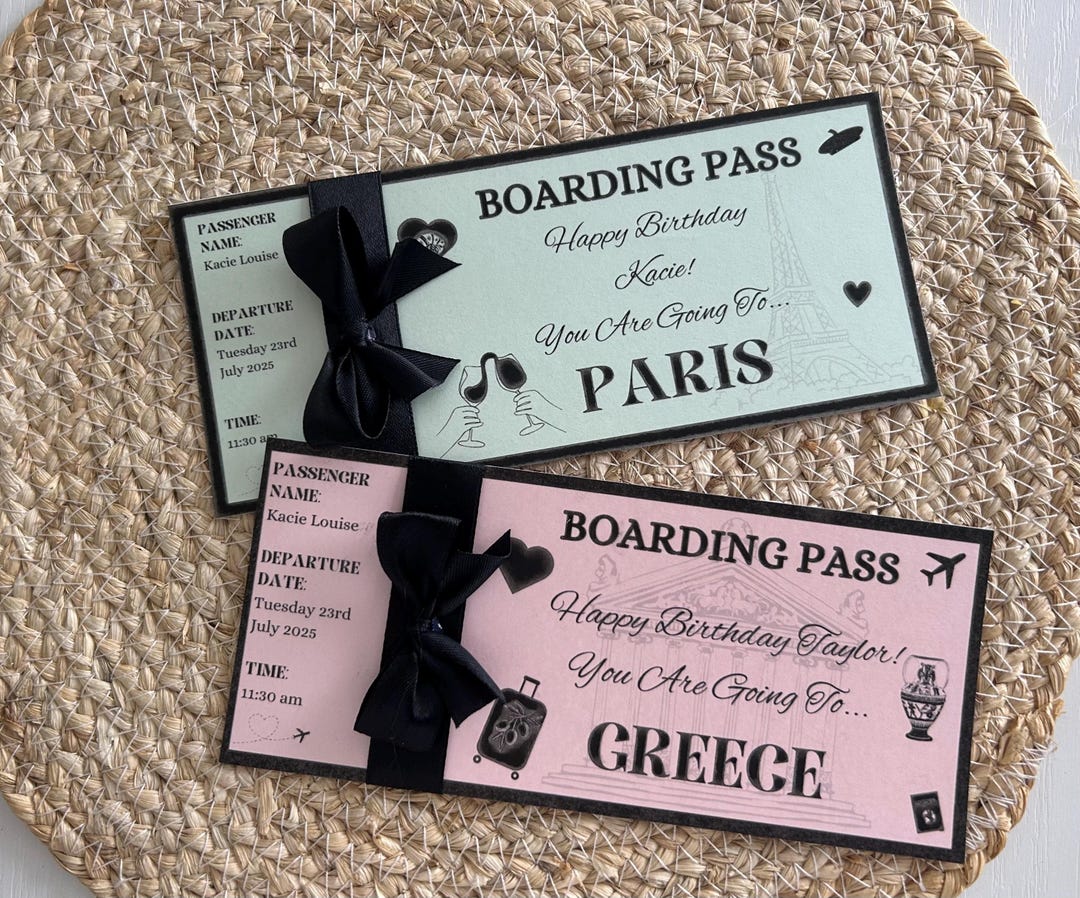 Personalized Holiday Boarding Pass | Surprise Vacation Reveal - Etsy