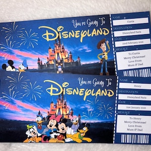 Personalized Disneyland Paris Ticket, Surprise Reveal Keepsake