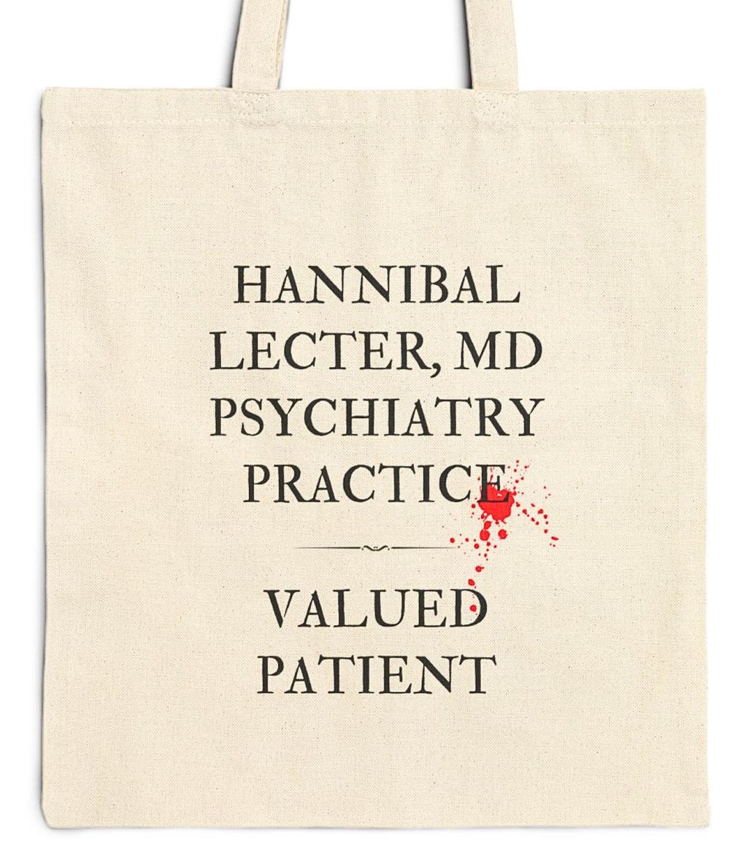G2TUP Hannibal Lecter Fan Tote Bag 'Dr. Lecter's Butchery' - Wiederverwendbare Canvas-Tasche, 37x32 Cm