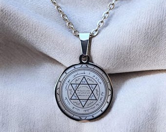 King Solomon Seal Necklace: Stainless Steel Islamic Amulet