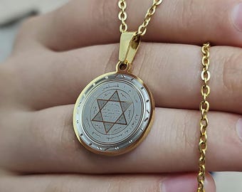 King Solomon Seal Necklace: Gold-Plated Stainless Steel Islamic Amulet