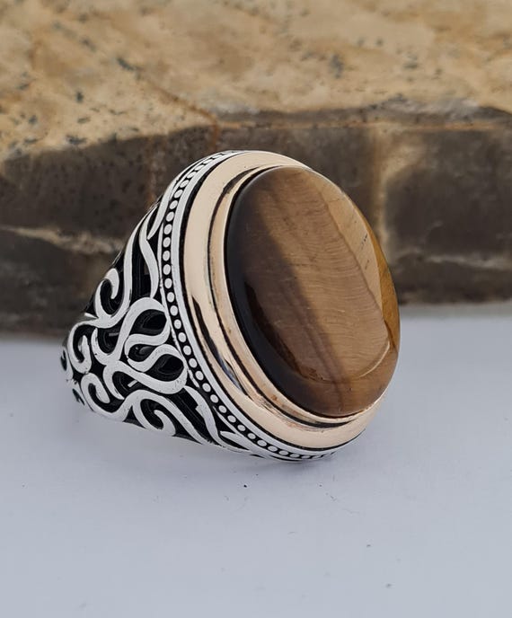 Handcrafted 925 Sterling Silver Ring With Tiger's Eye Stone
